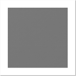 Classic Vintage Black and White Houndstooth Pattern Posters and Art